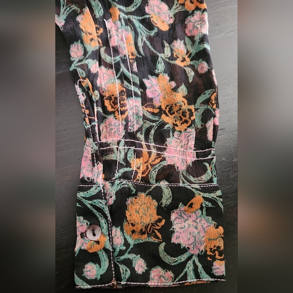 NWOT Free People See It Through Maxi Black And Green Dress - Picture 7 of 10